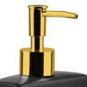 Dozownik do płynu do naczyń z pojemnikiem na gąbkę czarny GOLD 400ml VILDE 568007 Dozownik do płynu do naczyń z pojemnikiem na gąbkę czarny GOLD 400ml VILDE 568007