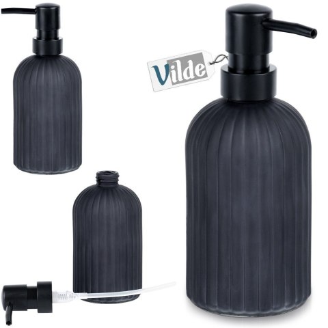 Dozownik szklany do mydła płynu do naczyń zlewozmywaka czarny 400ml VILDE 568002 Dozownik szklany do mydła płynu do naczyń zlewozmywaka czarny 400ml VILDE 568002