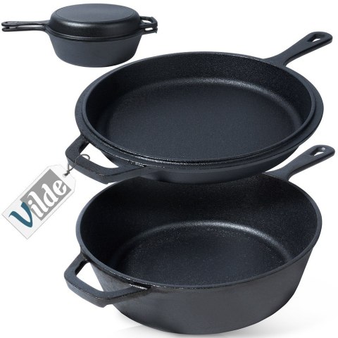 Garnek z patelnią żeliwne zestaw komplet 24 cm / 3.5L CAST LINE VILDE 199032 Garnek z patelnią żeliwne zestaw komplet 24 cm / 3.5L CAST LINE VILDE 199032