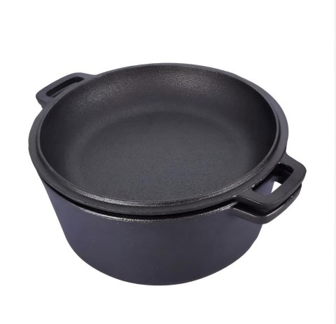 Garnek żeliwny 2w1, 3.5L, 24cm, KRISBERG KS-7701