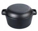 Garnek żeliwny 2w1, 3.5L, 24cm, KRISBERG KS-7701