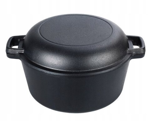 Garnek żeliwny 2w1, 3.5L, 24cm, KRISBERG KS-7701