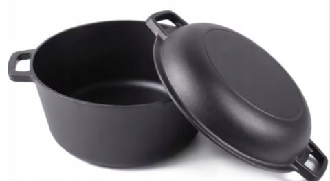 Garnek żeliwny 2w1, 4.5L, 26cm, KRISBERG KS-7702