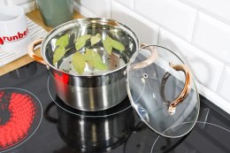 Garnki ze stali nierdzewnej na gaz indukcję zestaw garnków komplet 12-ele BRUNBESTE BB-2208