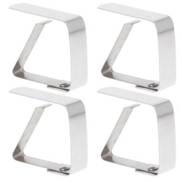 Klipsy do obrusu ceraty obrusa metalowe zestaw klipsów 4 sztuki BRUNBESTE BB-3343