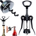 Korkociąg do wina otwieracz do butelek wina metalowy czarny 16cm VILDE 259686 Korkociąg do wina otwieracz do butelek wina metalowy czarny 16cm VILDE 259686