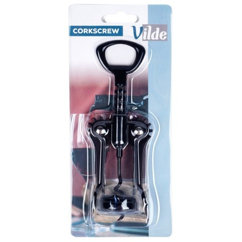 Korkociąg do wina otwieracz do butelek wina metalowy czarny 16cm VILDE 259686 Korkociąg do wina otwieracz do butelek wina metalowy czarny 16cm VILDE 259686