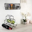 Metalowy stojak na wino butelki wina czarny do 6 butelek 29.5x28.5cm VILDE 229059 Metalowy stojak na wino butelki wina czarny do 6 butelek 29.5x28.5cm VILDE 229059