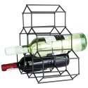 Metalowy stojak na wino butelki wina czarny do 6 butelek 29.5x28.5cm VILDE 229059 Metalowy stojak na wino butelki wina czarny do 6 butelek 29.5x28.5cm VILDE 229059