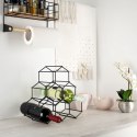 Metalowy stojak na wino butelki wina czarny do 6 butelek 29.5x28.5cm VILDE 229059 Metalowy stojak na wino butelki wina czarny do 6 butelek 29.5x28.5cm VILDE 229059