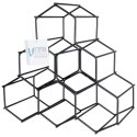 Metalowy stojak na wino butelki wina czarny do 6 butelek 29.5x28.5cm VILDE 229059 Metalowy stojak na wino butelki wina czarny do 6 butelek 29.5x28.5cm VILDE 229059
