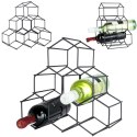Metalowy stojak na wino butelki wina czarny do 6 butelek 29.5x28.5cm VILDE 229059 Metalowy stojak na wino butelki wina czarny do 6 butelek 29.5x28.5cm VILDE 229059