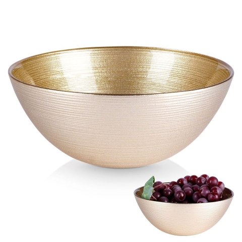 Miseczka szklana złota do zupy na sałatkę przekąski chipsy 15cm 600ml VILDE 139260 Miseczka szklana złota do zupy na sałatkę przekąski chipsy 15cm 600ml VILDE 139260