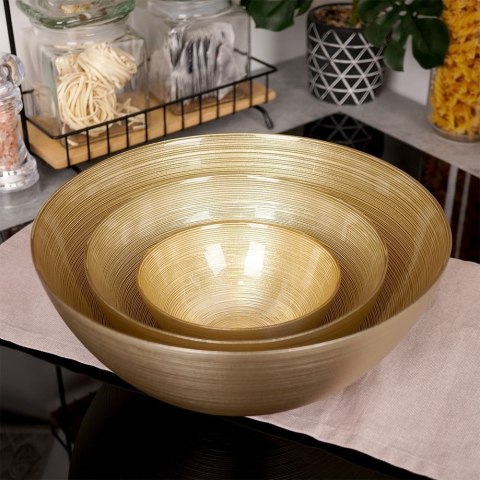 Miseczka szklana złota do zupy na sałatkę przekąski chipsy 15cm 600ml VILDE 139260 Miseczka szklana złota do zupy na sałatkę przekąski chipsy 15cm 600ml VILDE 139260