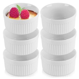 Miseczki kokilki ceramiczne do zapiekania piekarnika białe 260ml 6-ele VILDE 279006