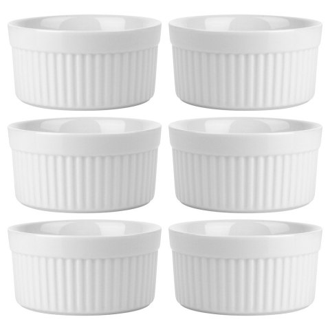 Miseczki kokilki ceramiczne do zapiekania piekarnika białe 260ml 6-ele VILDE 279006 Miseczki kokilki ceramiczne do zapiekania piekarnika białe 260ml 6-ele VILDE 279006