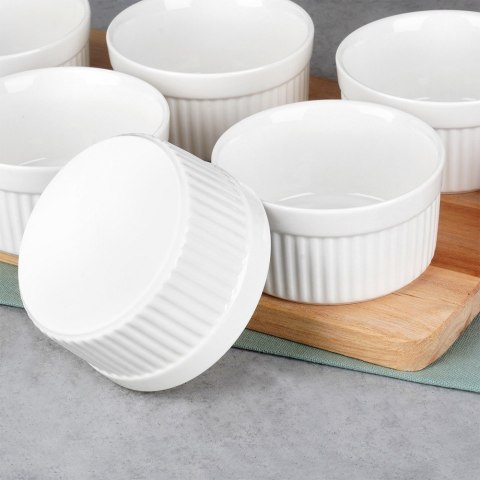 Miseczki kokilki ceramiczne do zapiekania piekarnika białe 260ml 6-ele VILDE 279006 Miseczki kokilki ceramiczne do zapiekania piekarnika białe 260ml 6-ele VILDE 279006