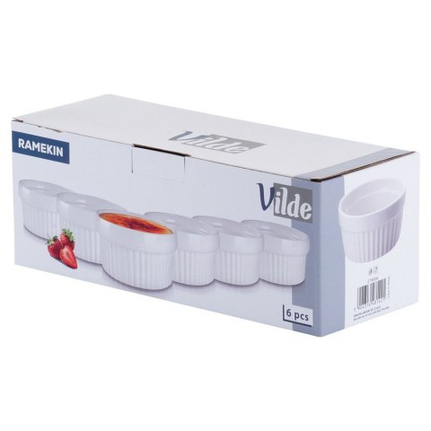 Miseczki kokilki ceramiczne do zapiekania piekarnika białe 260ml 6-ele VILDE 279006 Miseczki kokilki ceramiczne do zapiekania piekarnika białe 260ml 6-ele VILDE 279006