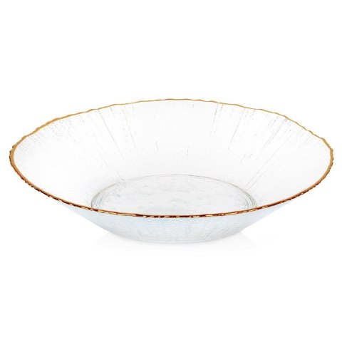 Miska sałatkowa do sałatki zupy szklana złota 20.5cm 500ml VILDE 139718 Miska sałatkowa do sałatki zupy szklana złota 20.5cm 500ml VILDE 139718
