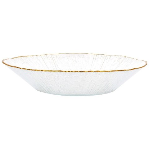 Miska sałatkowa do sałatki zupy szklana złota 20.5cm 500ml VILDE 139718 Miska sałatkowa do sałatki zupy szklana złota 20.5cm 500ml VILDE 139718