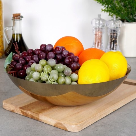Miska stalowa na owoce warzywa przekąski słodycze złota 27.5cm 2.5L VILDE 139397 Miska stalowa na owoce warzywa przekąski słodycze złota 27.5cm 2.5L VILDE 139397