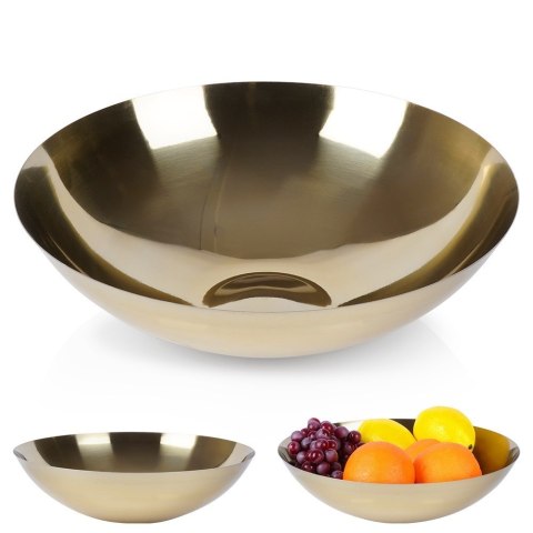 Miska stalowa na owoce warzywa przekąski słodycze złota 27.5cm 2.5L VILDE 139397 Miska stalowa na owoce warzywa przekąski słodycze złota 27.5cm 2.5L VILDE 139397