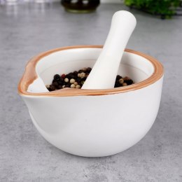 Moździerz kuchenny do przypraw ziół leków ceramiczny biały EXCELLENT HOUSEWARE 259320