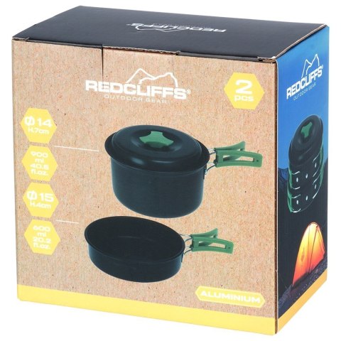 Naczynia turystyczne kempingowe zestaw naczyń turystycznych 500/900ml 2-ele REDCLIFFS 229142