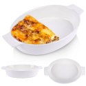 Naczynie żaroodporne do pieczenia ceramiczne białe owalne 31.5x19.5x6cm ALPINA 259299