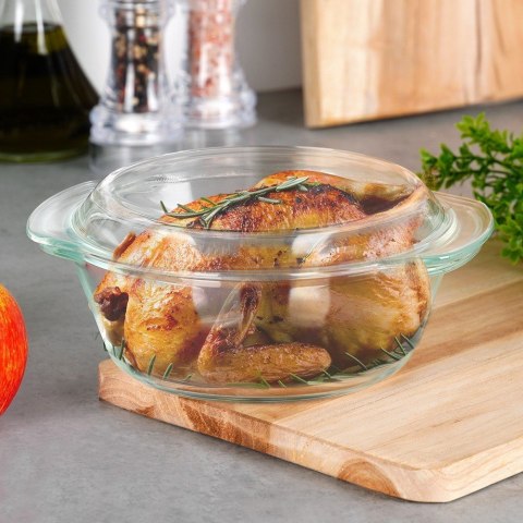 Naczynie żaroodporne z pokrywką szklane do zapiekania 1L + 270ml VILDE 259600 Naczynie żaroodporne z pokrywką szklane do zapiekania 1L + 270ml VILDE 259600