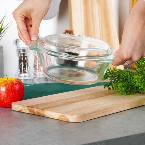 Naczynie żaroodporne z pokrywką szklane do zapiekania 1L + 270ml VILDE 259600 Naczynie żaroodporne z pokrywką szklane do zapiekania 1L + 270ml VILDE 259600