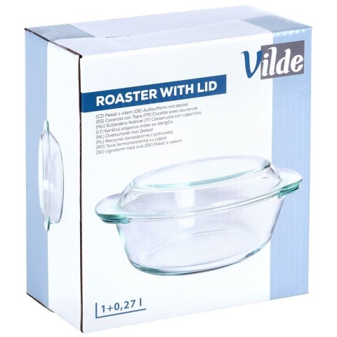 Naczynie żaroodporne z pokrywką szklane do zapiekania 1L + 270ml VILDE 259600 Naczynie żaroodporne z pokrywką szklane do zapiekania 1L + 270ml VILDE 259600