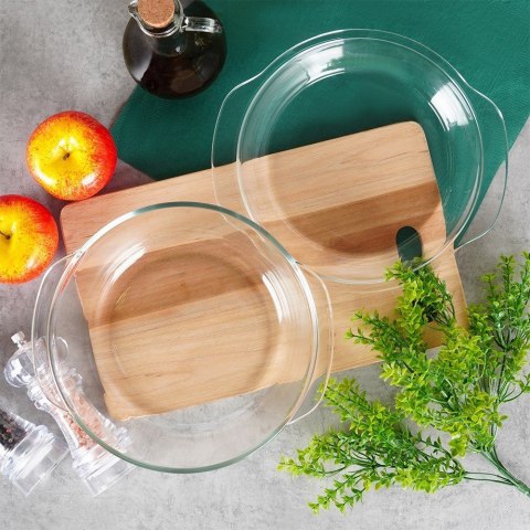 Naczynie żaroodporne z pokrywką szklane do zapiekania 2L + 750ml VILDE 259602 Naczynie żaroodporne z pokrywką szklane do zapiekania 2L + 750ml VILDE 259602
