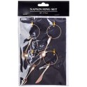 Obrączki pierścienie na serwetki metalowe złote sztućce 4cm 4 sztuki VILDE 139231 Obrączki pierścienie na serwetki metalowe złote sztućce 4cm 4 sztuki VILDE 139231