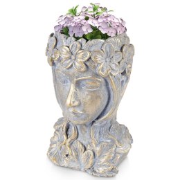 Osłona na doniczkę doniczki duża cementowa osłonka ozdobna złota głowa 32cm VILDE 339457