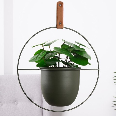 Osłona na doniczkę doniczki osłonka wisząca metalowa zielona 30x30cm HOME STYLING COLLECTION 569744