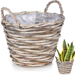 Osłona na doniczki osłonka wiklinowa niska beżowa doniczka 27x27cm VILDE 339168-S