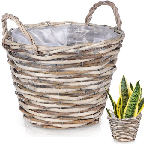Osłona na doniczki osłonka wiklinowa niska beżowa doniczka 27x27cm VILDE 339168-S Osłona na doniczki osłonka wiklinowa niska beżowa doniczka 27x27cm VILDE 339168-S