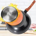 Patelnia głęboka wok granitowa NON-STICK indukcja BLACK&WOOD 28 cm VILDE 199079 Patelnia głęboka wok granitowa NON-STICK indukcja BLACK&WOOD 28 cm VILDE 199079