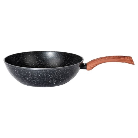 Patelnia głęboka wok granitowa NON-STICK indukcja BLACK&WOOD 28 cm VILDE 199079 Patelnia głęboka wok granitowa NON-STICK indukcja BLACK&WOOD 28 cm VILDE 199079