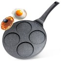 Patelnia granitowa do jajek sadzonych placków pancakes 4 otwory BLACK LINE 26 cm VILDE 199076 Patelnia granitowa do jajek sadzonych placków pancakes 4 otwory BLACK LINE 26 cm VILDE 199076