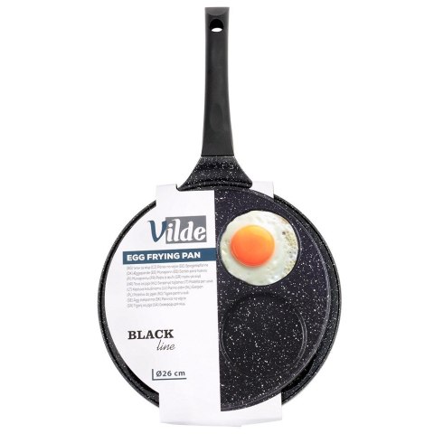 Patelnia granitowa do jajek sadzonych placków pancakes 4 otwory BLACK LINE 26 cm VILDE 199076 Patelnia granitowa do jajek sadzonych placków pancakes 4 otwory BLACK LINE 26 cm VILDE 199076