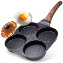 Patelnia granitowa do jajek sadzonych placków pancakes 4 otwory BLACK&WOOD 19x19 cm VILDE 199009 Patelnia granitowa do jajek sadzonych placków pancakes 4 otwory BLACK&WOOD 19x19 cm VILDE 199009