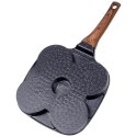 Patelnia granitowa do jajek sadzonych placków pancakes 4 otwory BLACK&WOOD 19x19 cm VILDE 199009 Patelnia granitowa do jajek sadzonych placków pancakes 4 otwory BLACK&WOOD 19x19 cm VILDE 199009