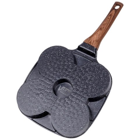 Patelnia granitowa do jajek sadzonych placków pancakes 4 otwory BLACK&WOOD 19x19 cm VILDE 199009 Patelnia granitowa do jajek sadzonych placków pancakes 4 otwory BLACK&WOOD 19x19 cm VILDE 199009