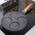 Patelnia granitowa do jajek sadzonych placków pancakes 4 otwory BLACK&WOOD 26 cm VILDE 199006 Patelnia granitowa do jajek sadzonych placków pancakes 4 otwory BLACK&WOOD 26 cm VILDE 199006
