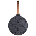 Patelnia granitowa do jajek sadzonych placków pancakes 4 otwory BLACK&WOOD 26 cm VILDE 199006 Patelnia granitowa do jajek sadzonych placków pancakes 4 otwory BLACK&WOOD 26 cm VILDE 199006
