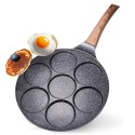 Patelnia granitowa do jajek sadzonych placków pancakes 7 otworów BLACK&WOOD 26 cm VILDE 199007 Patelnia granitowa do jajek sadzonych placków pancakes 7 otworów BLACK&WOOD 26 cm VILDE 199007