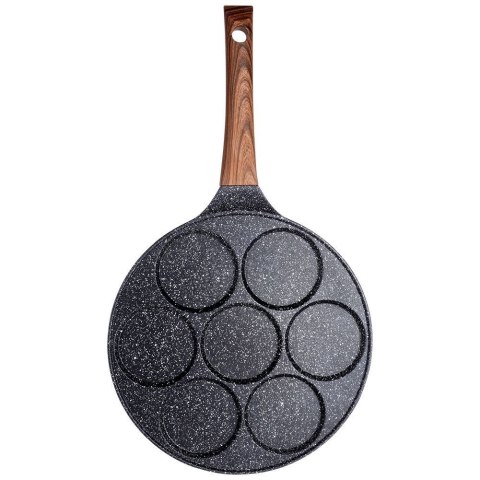 Patelnia granitowa do jajek sadzonych placków pancakes 7 otworów BLACK&WOOD 26 cm VILDE 199007 Patelnia granitowa do jajek sadzonych placków pancakes 7 otworów BLACK&WOOD 26 cm VILDE 199007