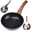 Patelnia granitowa nieprzywierająca indukcja NON-STICK BLACK&WOOD 16 cm VILDE 199058 Patelnia granitowa nieprzywierająca indukcja NON-STICK BLACK&WOOD 16 cm VILDE 199058